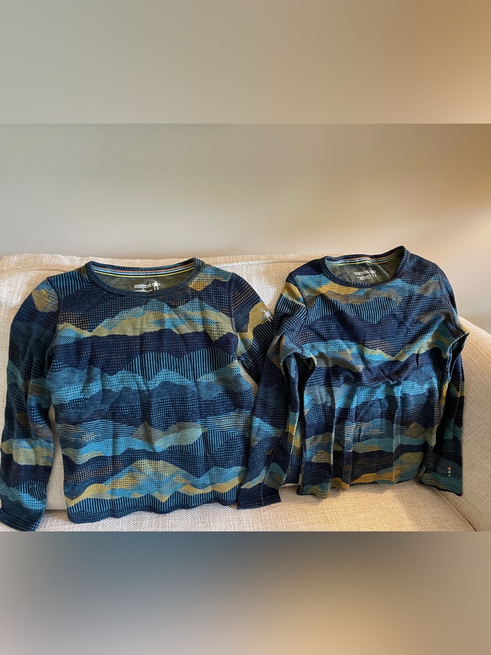 Two kids Smartwool Merino Long Sleeve Tops, youth large